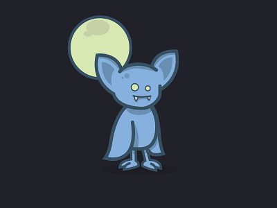 A Bat adobe bat blue blue ion charleston dark ears flat illustrator moon