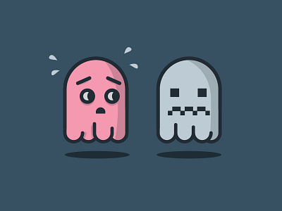 A PacMan Ghost adobe blue ion ghost illustration illustrator pacman pinky