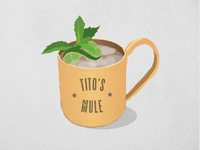 Tuesday Tito's Mule adobe alcohol cocktails fruit illustration layers mint moscow mule opacity texture titos vodka vector