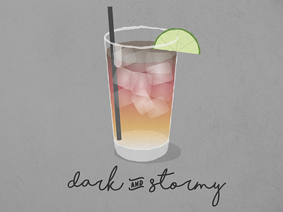 'Twas a Dark and Stormy Night... adobe alcohol bourbon cocktails dark and stormy fruit illustration layers opacity rum texture vector