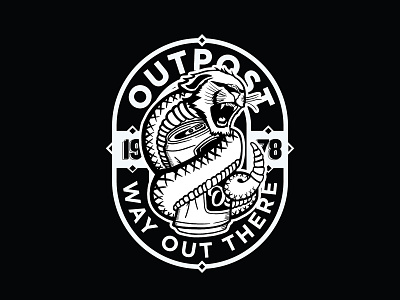 Outpost Snek blue ion branding charleston flat illustration logos procreate vector