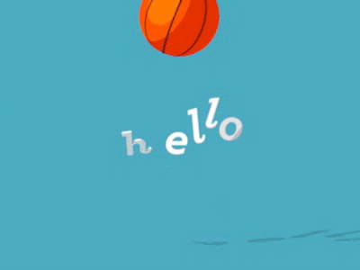 Hello Dribbble! basketball bouncing gif