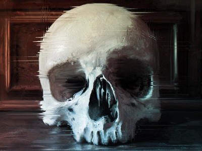 Skull cranium digital painting photoshop skull wacom