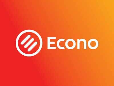 Econo Petroleum e energy friendly gradient grotesk letterform logo logomark red round symbol warm