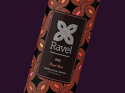 Ravel Wines - Pinot Noir bottle brand branding color colour core identity logo luxury pattern visual wine