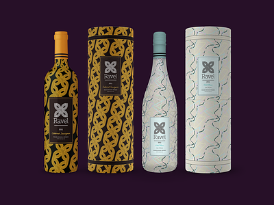 Ravel Wines - Packaging bottle brand branding color colour core identity logo luxury pattern visual wine