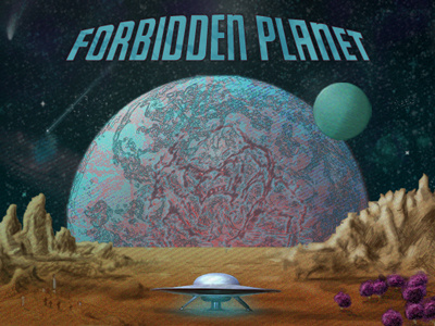 Forbidden Planet film forbidden planet illustration movie silver screen society