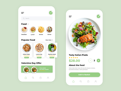 Foode app application design flat fresh minimal ui ux uxdesign uxui