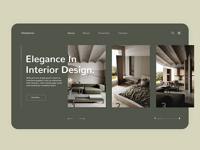 OneInterior branding design flat minimal ui ux uxdesign uxui web website