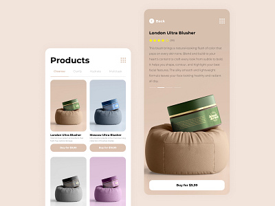 Blush & Rush - Mobile Design app design minimal mobile mobile design ui ux uxui web web design website
