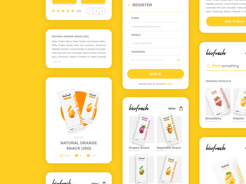 biofresh app design flat fresh minimal ui ux uxui web website