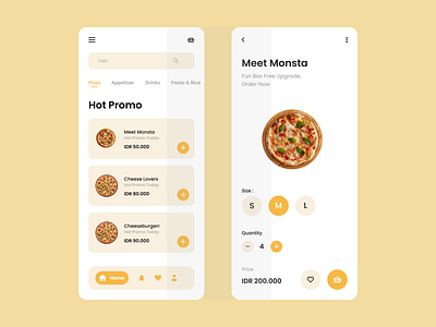 Food App app branding design flat icon minimal ui ux