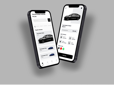 Tesla Marketplace app design minimal ui ux