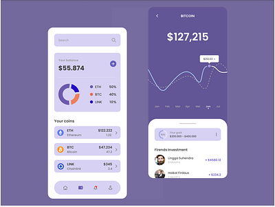 Investing App app design minimal ui ux