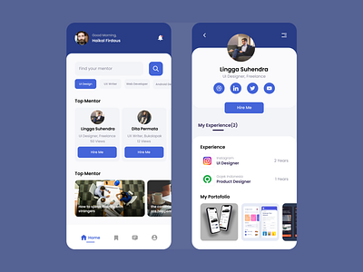 Mentor App app design minimal ui ux