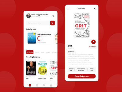 E-Book App app design minimal ui ux