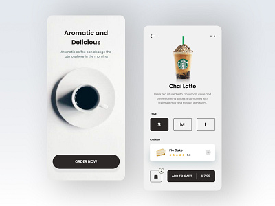 Coffee Order App app design minimal ui ux