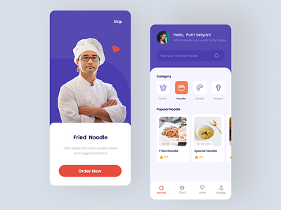 Food Order App (Light Mode) app design minimal ui ux