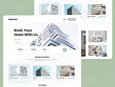 Booking Landing Page UI Design design minimal ui ux web webdesign