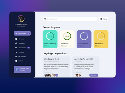Web Design for Course Dashboard design minimal ui uiux ux web webdesign website