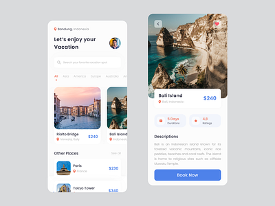 UI/UX Design for Vacation App