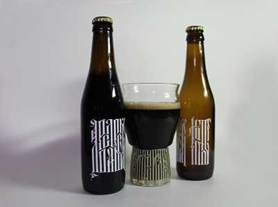 Design for home stout bottles and beer glasses. beer brand branding calligraphy design lettering logo typography вязь каллиграфия леттеринг