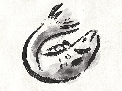 Fish boru branding fish illustration kyle brush ramen restaurant waldo watercolor
