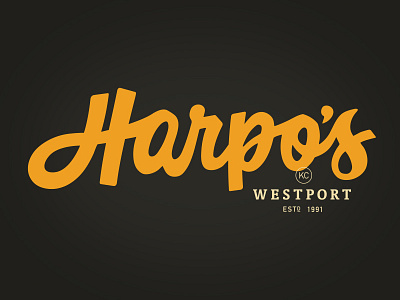 Harpo's KC bar branding color design kansas city kc lettering logo missouri restaurant script westport