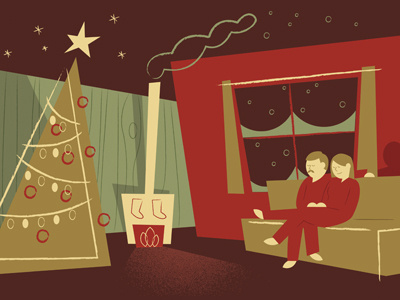 Christmas christmas tree illustration together