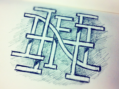HFN baseball lettering monogram sketch softball typography