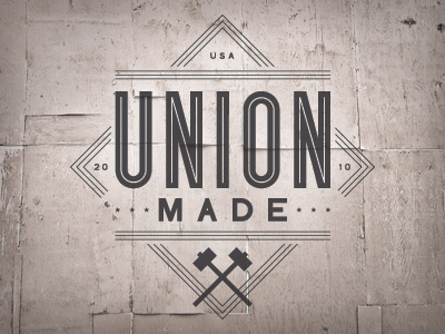 Union Made badge lettering stamp