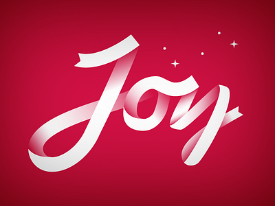 Joy christmas holiday joy ribbon typography