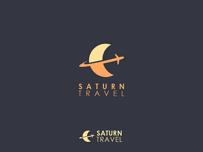 Saturn Travel airplane flight logo minimal ohtas panczel panczel otto pcz pczohtas planet saturn travel