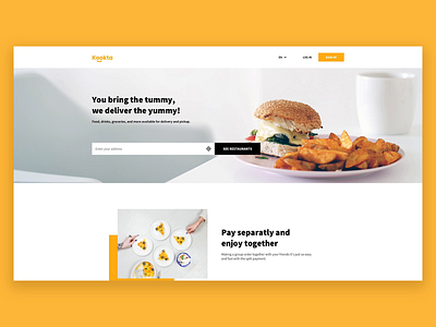 Food delivery - landing page animation animation app food delivery interaction landing page minimal ordering otto panczel pczohtas principle for mac scroll view transition ui design ux design uxui web app website