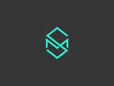 SM logo edgy flat grid initial logo minimal monogram pczohtas sm
