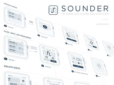 Sounder - Wireframe app apple design ios panczel pczohtas recording uiux voice watch wireframe