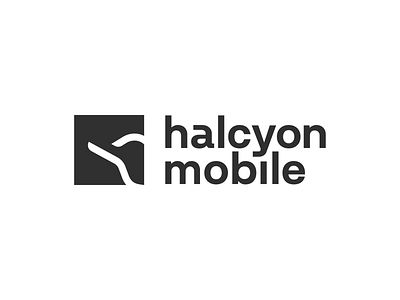 Halcyon Mobile Logo blackandwhite branding company logo design halcyon halcyonmobile logo minimal pczohtas rebranding typography