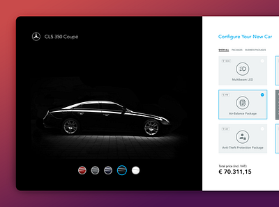 Product Configurator (Mercedes Benz) app design interface layout ui webdesign