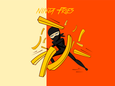 Ninja fries avatar cartoon french fries fries graphicdesign graphics illustration ninja vector