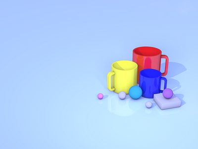 Cups and balls ball balls cinema 4d cinema4d cup cups