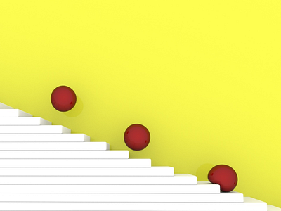 Jumping spheres red sphere stair yellow