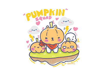 Pumpkin Squad cat cute cute animal cute art cute illustration digital art digital drawing digital illustration illustration kawaii kawaii art kawaii illustration