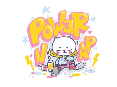 Power Nap bear cute cute animal cute art cute illustration digital art digital drawing digital illustration doodle doodle art illustration kawaii kawaii art kawaii illustration