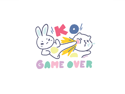 KO-Game Over cute cute animal cute art cute illustration digital art digital drawing digital illustration doodle doodle art drawing illustration kawaii kawaii art kawaii drawing kawaii illustration