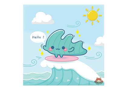 Ombak character design cute cute art cute illustration design illustration kawaii kawaii art kawaii illustration mascot vector vector illustration vectorart