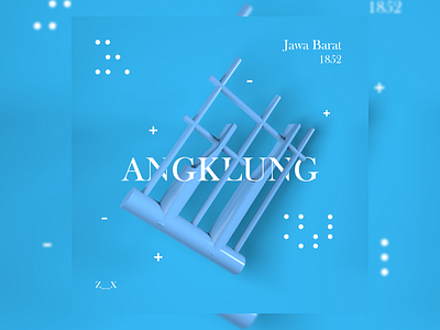 Angklung 36 days of type 36daysoftype aesthetic blue branding cinema 4d color design icon illustration minimal music traditional typography vector west java