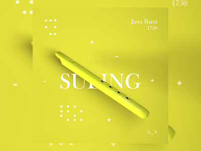 Suling 36 days of type 36daysoftype 3d aesthetic branding cinema 4d color icon illustration minimal music traditional typography vector west java yellow