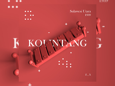 Kolintang 3d aesthetic branding c4d cinema4d color design icon illustration indonesia minimal music photoshop tradisional typography