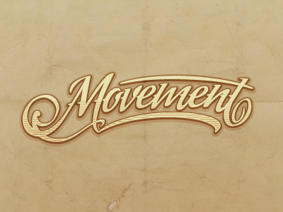Movement band brown logo movement old paper retro type typography yellow
