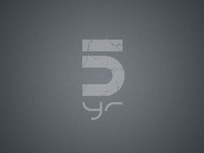 Anniversary Logo 5 5yr anniversary black crack gray logo noise type typography years yr